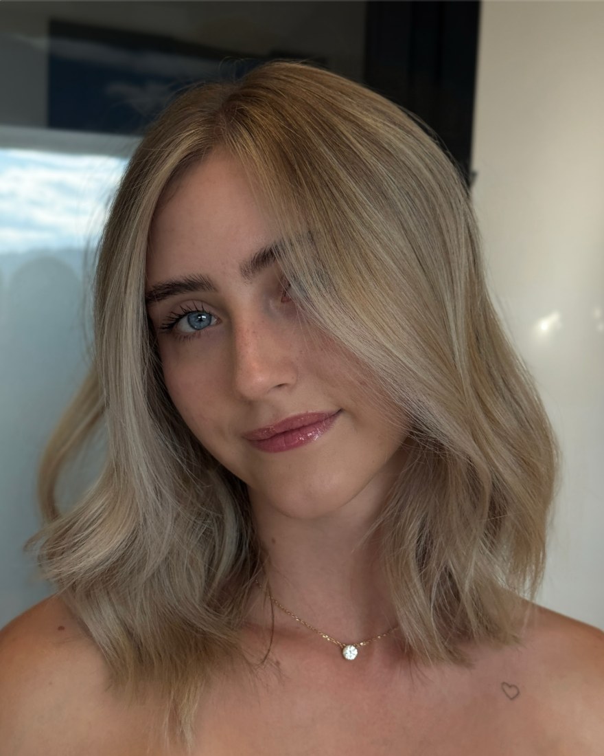 Soft blonde lob